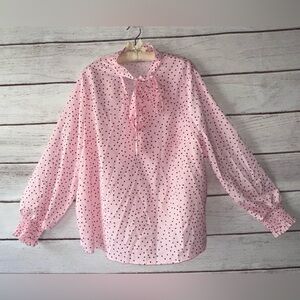 SHEIN Pink and Red Polka Dot Top